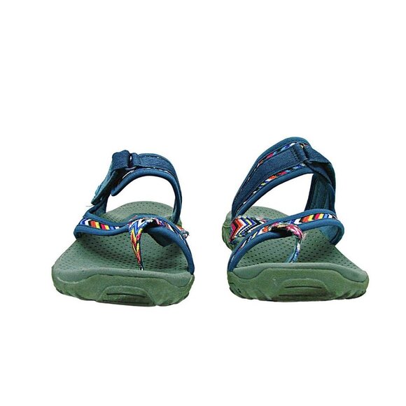 Skechers Womens Navy Blue Reggae Zig Swag Multicolor Strap Flip Flop Sandal Sz 7 - Picture 2 of 11